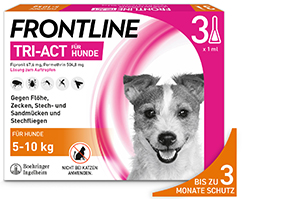 FRONTLINE Tri-Act raztopina za kapanje psom od 5 do 10 kg, 3 kosi