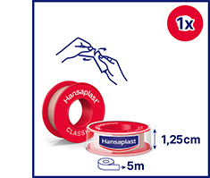 HANSAPLAST Klasični fiksacijski omet 1,25 cm x 5 m, 1 kos