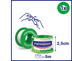 HANSAPLAST Fiksacijski omet Sensitive 2,5 cmx5 m, 1 kos