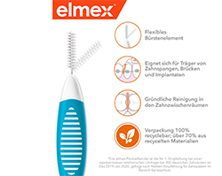 ELMEX Medzobne ščetke ISO velikost 3 0,6 mm, modre, 8 kosov
