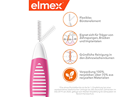 ELMEX Medzobne ščetke ISO velikost 0 0,4 mm roza, 8 kosov