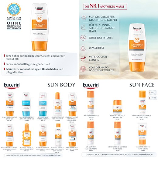 EUCERIN Gel proti alergiji na sonce 50+, 150 ml