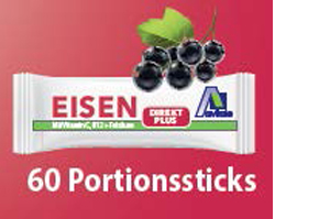 EISEN DIREKT plus vitamin C + folna kislina + B12 v prahu, 60 kosov