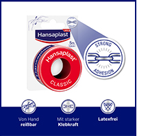 HANSAPLAST Klasični fiksacijski omet 2,5 cm x 5 m, 1 kos