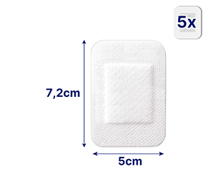 HANSAPLAST Ultra občutljiva obloga za rane 5x7,2 cm XL, 5 kosov