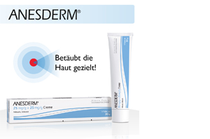 ANESDERM 25 mg/g + 25 mg/g kreme + 10 obližev, 5X5 g