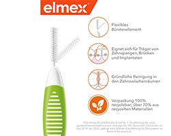 ELMEX Medzobne ščetke ISO velikost 5 0,8 mm zelene barve, 8 kosov