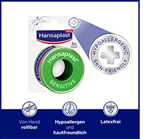 HANSAPLAST Fiksacijski omet Sensitive 2,5 cmx5 m, 1 kos
