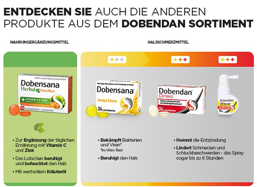 DOBENSANA Zeliščni med z okusom Vit. C & Cink pastil., 36 kosov