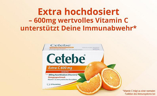 CETEBE Extra-C 600 mg žvečljive tablete, 120 kosov