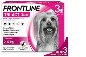 FRONTLINE Tri-Act raztopina za kapanje psom od 2 do 5 kg, 3 kosi