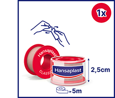 HANSAPLAST Klasični fiksacijski omet 2,5 cm x 5 m, 1 kos
