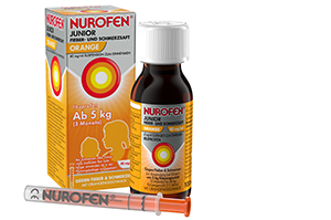 NUROFEN Mlajša vročina in bolečine sok pomaranča 40 mg/ml, 100 ml