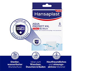HANSAPLAST Sterilna obloga za rane Aqua Protect 8x10 cm, 5 kosov