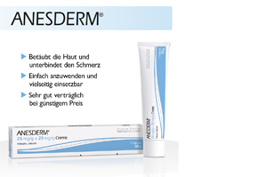 ANESDERM 25 mg/g + 25 mg/g kreme + 2 obliža, 5 g