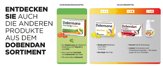 DOBENSANA Vit.C z okusom zeliščnega medu & Cink pastil., 16 kosov