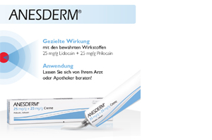 ANESDERM 25 mg/g + 25 mg/g kreme + 10 obližev, 5X5 g