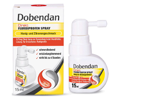 DOBENDAN neposredno Flurbiprofen Spray Honey & Lemon, 15 ml
