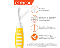 ELMEX Medzobne ščetke ISO velikost 4 0,7 mm rumene barve, 8 kosov