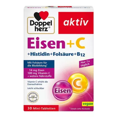 DOPPELHERZ Železo+Vit.C+L-Histidin tablete, 30 kapsul DOPPELHERZ Železo+Vit.C+L-Histidin tablete, 30 kapsul