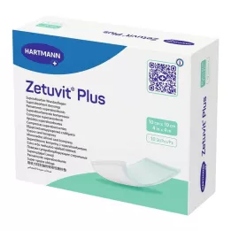 ZETUVIT Plus zelo močna vpojna sterilna kompresa 10x10 cm, 10 kosov