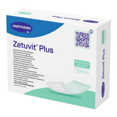ZETUVIT Plus zelo močna vpojna sterilna kompresa 10x10 cm, 10 kosov ZETUVIT Plus zelo močna vpojna sterilna kompresa 10x10 cm, 10 kosov