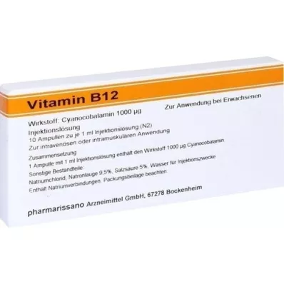 VITAMIN B12 RÖWO 1.000 μg ampule, 10X1 ml