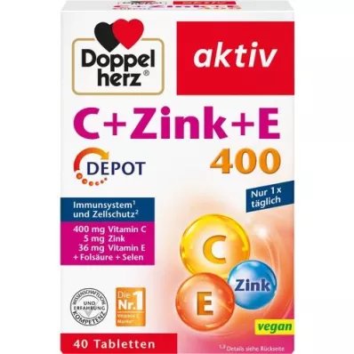 DOPPELHERZ Tablete C+Cink+E Depot, 40 kosov