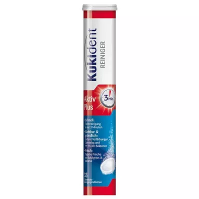 KUKIDENT Cleaner Express Active Plus Tabs, 33 kosov