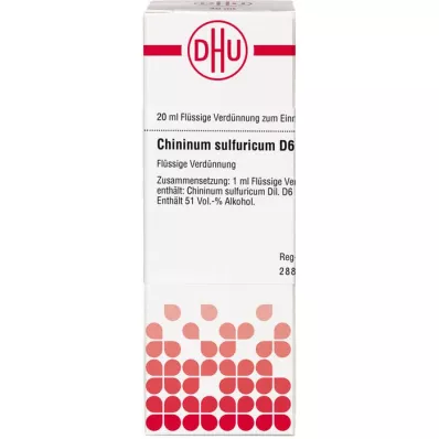 CHININUM SULFURICUM Raztopina D 6, 20 ml