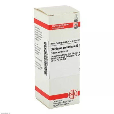 CHININUM SULFURICUM Raztopina D 6, 20 ml