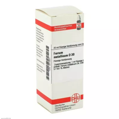 FERRUM METALLICUM D 30 razredčitev, 20 ml