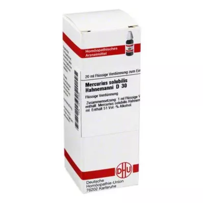 MERCURIUS SOLUBILIS Hahnemanni D 30 razredčina, 20 ml