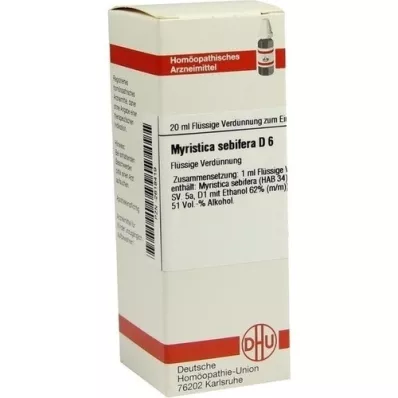 MYRISTICA SEBIFERA Raztopina D 6, 20 ml