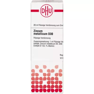 ZINCUM METALLICUM D 30 razredčitev, 20 ml