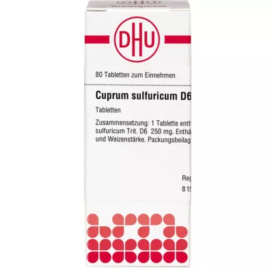 CUPRUM SULFURICUM D 6 tablete, 80 kapsul