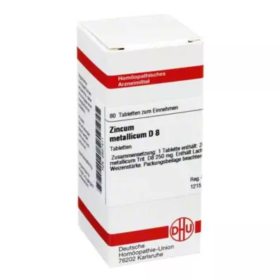 ZINCUM METALLICUM D 8 tablet, 80 kapsul