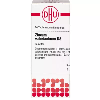 ZINCUM VALERIANICUM D 8 tablet, 80 kapsul