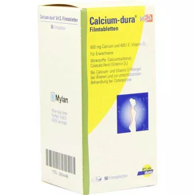 CALCIUM DURA Vit D3 filmsko obložene tablete, 50 kosov
