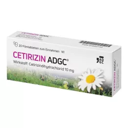 CETIRIZIN ADGC Filmsko obložene tablete, 20 kosov