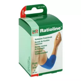RATIOLINE kohezivni povoj za akutno fiksacijo 8 cmx4 m, modri, 1 kos