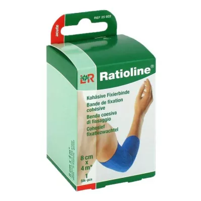 RATIOLINE kohezivni povoj za akutno fiksacijo 8 cmx4 m, modri, 1 kos