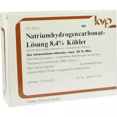 NATRIUMHYDROGENCARBONAT-Köhlerjeva 8,4-odstotna raztopina, 10X20 ml