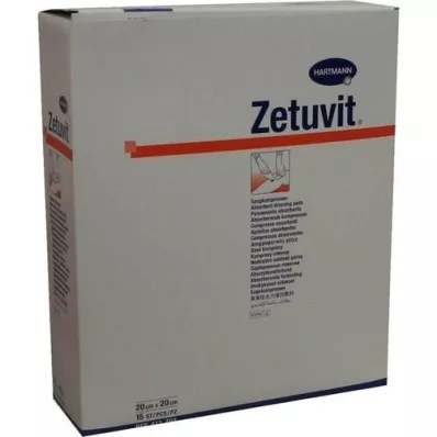 ZETUVIT Sesalne komprese sterilne 20x20 cm, 15 kosov