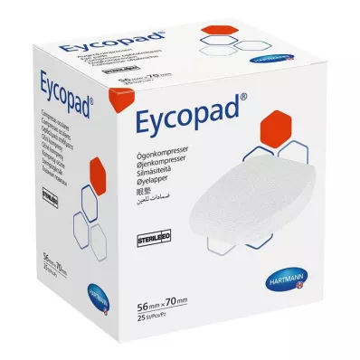 EYCOPAD Obkladki za oči 56x70 mm, sterilni, 25 kosov EYCOPAD Obkladki za oči 56x70 mm, sterilni, 25 kosov