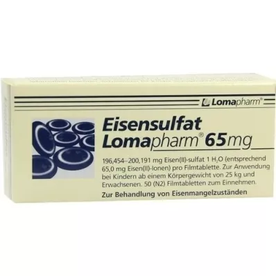 EISENSULFAT Lomapharm 65 mg obložene tablete, 50 kosov