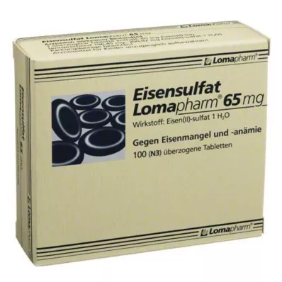 EISENSULFAT Lomapharm 65 mg obložene tablete, 100 kosov