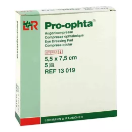 PRO-OPHTA Kompresi 5,5x7,5 cm, sterilni, enojni, 5 kosov