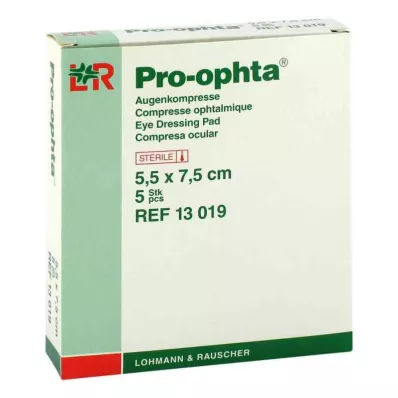 PRO-OPHTA Kompresi 5,5x7,5 cm, sterilni, enojni, 5 kosov