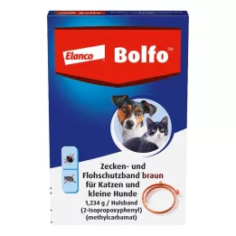BOLFO Zaščitni trak proti bolham rjave barve za majhne pse/mačke, 1 kos